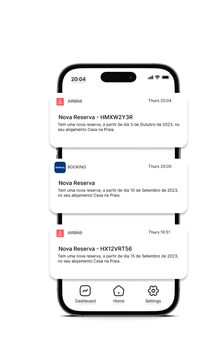 Área reservada do proprietário na app
